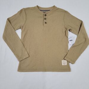 Weatherproof Vintage Size 5 Tan Long Sleeve Henley Shirt